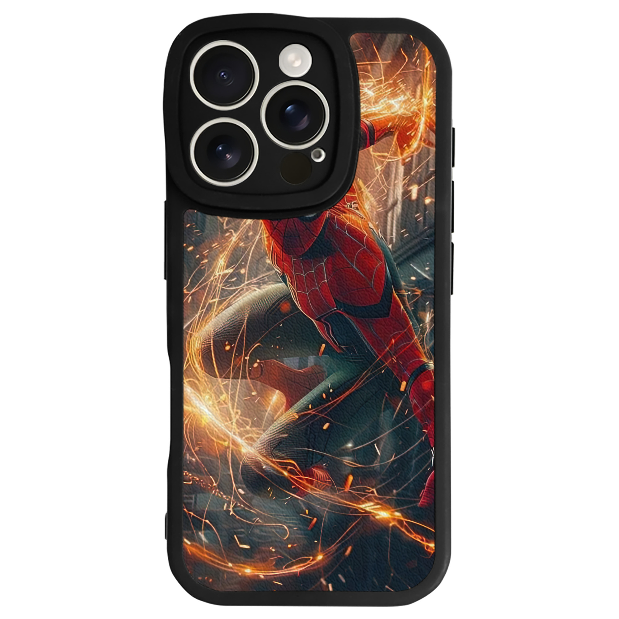 Spider Man スパイダーマン 【iPhone 16シリーズ対応】シリコンスマホケース（レザー調） 材質：シリコン